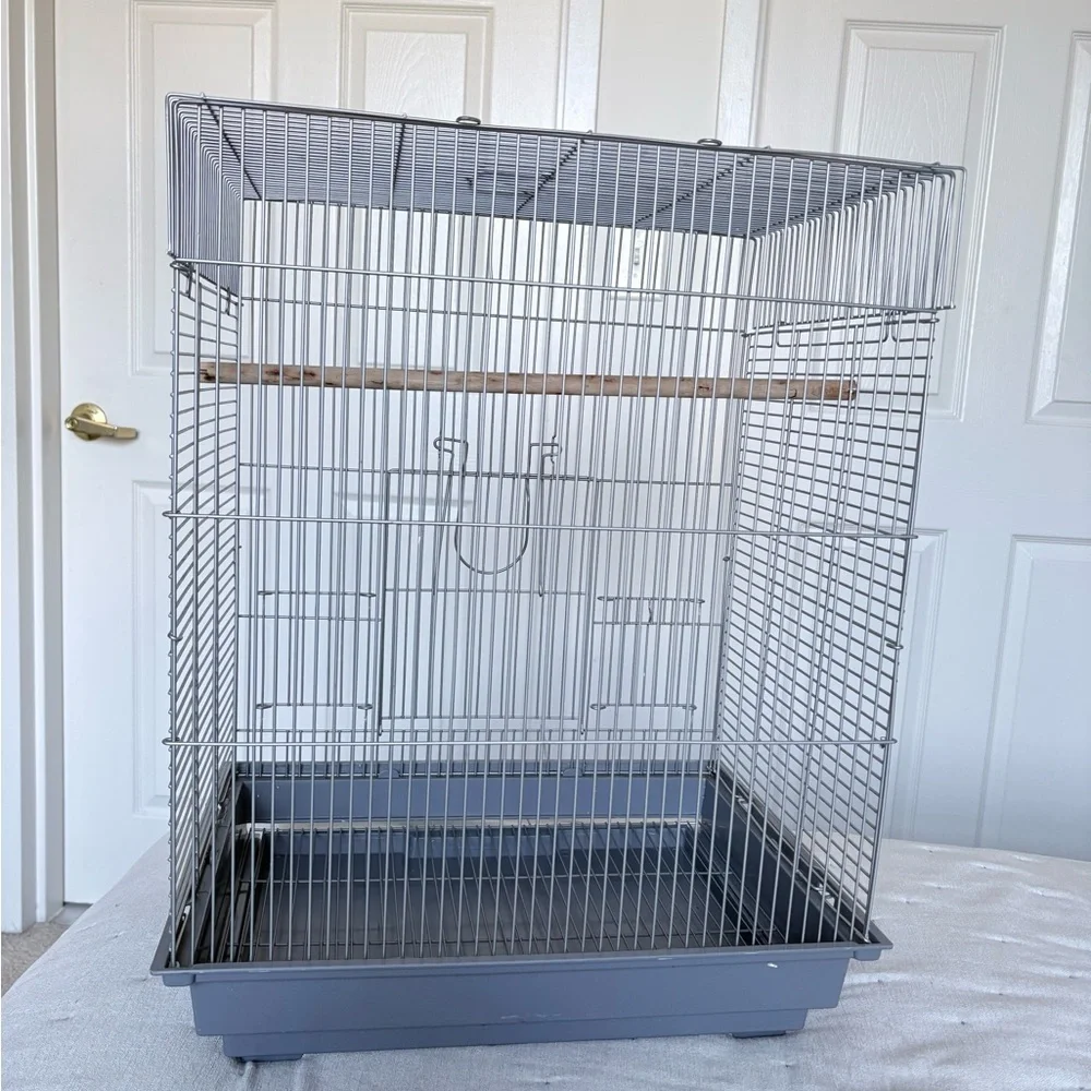 Spacious Gray Bird Cage